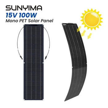 SUNYMA 2 BUC 50W Panou Solar 100W Kit Complet de 12V de Înaltă Eficiență Mono Celule Flexibile de Panouri Solare Cu Controler de Încărcare PV