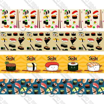 Sushi tipărite grosgrain panglică de moda panglica de Artizanat lucrate Manual Țesute, Etichete de Marcă Ambalare Cadou de 50 de metri