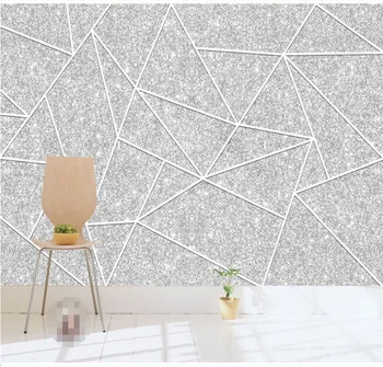  Tapet personalizat murale 3d/8d Nordic minimalist geometrice argint artă model de TV, canapea de fundal de perete de perete care acoperă