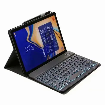  Tastatura cu 7 culori, cu iluminare din spate lumina Bluetooth Tastatură Caz pentru Samsung Galaxy Tab S4 10.5 SM T830 T835 T837 husa pentru Tableta ++pen
