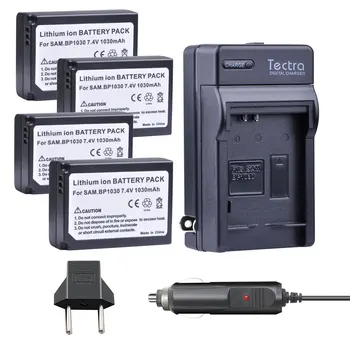  Tectra 4buc BP-1030 BP 1030 BP1030 Baterie + Incarcator Auto pentru Samsung NX200 NX210 NX300 NX500 NX1000 NX1100 NX-300M Baterie