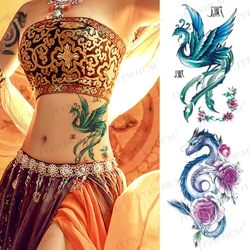  Temporar Rezistent La Apa Tatuaje Autocolant Încheietura Mâinii Fals Mâneci Phoenix Este Cel Mai Mare Simbol Al Femeilor În Mitologia Chineză Arta Tatuaj