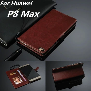  titularul cardului acoperi caz pentru Huawei P8 Max din piele de caz Retro Capac de Protecție Retro toc portofel flip case (Tpu interior)