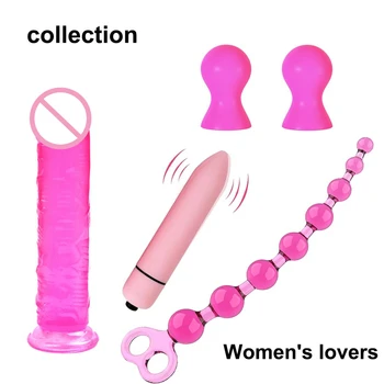  TleMeny BDSM Kituri Adulți Jucărie Sexuală Pentru Femei Barbati Gay Piept de Fraier Anal Margele Penis Inel Vibratoare Sex Anal Plug Vibrator Set Bondage