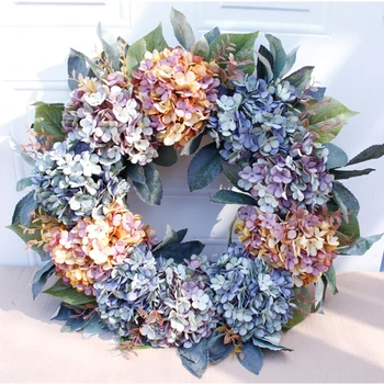  Toamna simulare hortensie coroană de flori de nunta de decorare coroană de flori coroană de Crăciun acasă ușă decor pandantiv 22 inch 56 cm