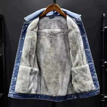  Toamna și iarna barbati plus catifea căptușit cald Japonez brand de moda sacou de bumbac captusite barbati jacheta denim