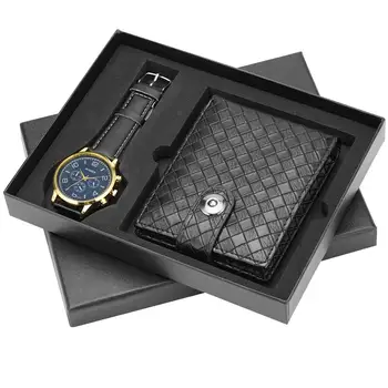  Top Brand de Lux pentru Bărbați Cuarț Ceasuri de mana Portofel Set Cadou pentru Prietenul de Afaceri de Moda pentru Bărbați Ceasuri cel Mai bun Cadou de Ziua de nastere