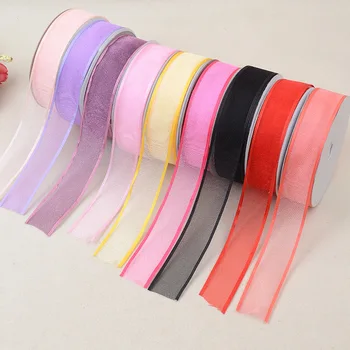  Transparent Tifon Decorativ Handmade Bowknot Bijuterii Cu Un 2,5 cm Lățime Lățime Mare Rețea De Vânzare Directă Producatori