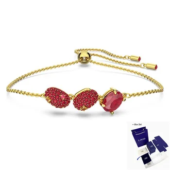  Trendy SWA Noi Cariti Brățară Roșie, Ton de Aur, Amestecat Metal Brățară Bijuterii Cadou Romantic