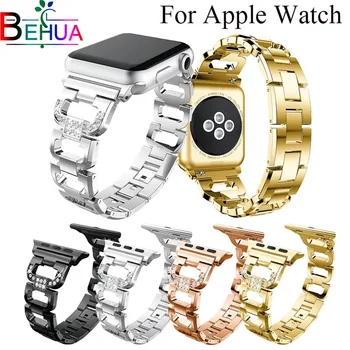  Trupa ceas pentru Apple Smart Watch 38mm/42mm/40mm/44mm Benzi cu diamante din Oțel Inoxidabil Curea pentru iwatch seria 4 3 2 1 Bratara