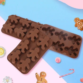  Turtă dulce Om de Turnare 6 Celule Silicon Moale Stencil Rășină Epoxidică Șablon Cookie-uri de Ciocolată Tava de Copt pentru DIY Meșteșug TS2