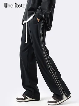  Una Reta Om Casual Pantaloni Nou-veniți Hip-Hop cu fermoar Lateral design Pantaloni Harajuku pantaloni de Trening Pantaloni de Moda Om Streetwear