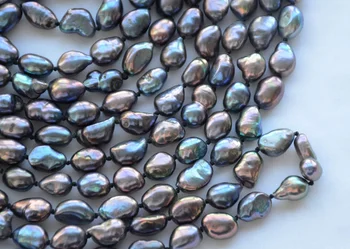  Unul Suvite 8-9mm negru Strălucitor culori baroc real pearl naturale cu apă dulce pearl margele vrac 35cm / 14.5 inch DIY