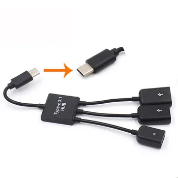  USB 2.0 Hub OTG Cablu 3 Port Splitter Pentru PUBG Jocul Artefact de Tip C/ Micro Adaptor USB Linie de Date pentru Computer Tablet PC
