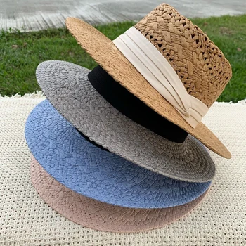  Vara Rundă de Sus Pălării Pălării pentru Femei Culoare Solidă Respirabil Gol palarie de soare Capac Elegant Britanic Margine Largă Doamnelor Capac Pălărie Melon