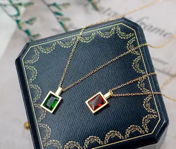  Verde rafinat Transperant Zircon Clavicula Lanț Colier Cravată Colier pentru Femei Cadouri Bijuterii Vintage Design Colier