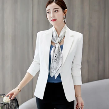  Versiunea Coreeană Sacou Slim Mujer 2021 Temperament Subțire Costum De Toamna De Moda Office Lady Singur Pieptul Solid Plin Sacouri