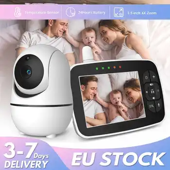  Video Baby Monitor Wireless 2.4 G cu 3.5 inch LCD, 24 de ore a Bateriei 900ft Gama 2 Way Audio Senzor de Temperatură de Protecție de Securitate