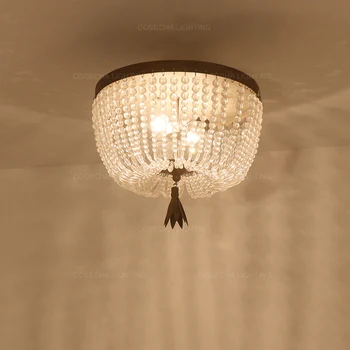  Vintage grey plafon lumini de lux cu margele de cristal lampă de tavan E14 pentru copii camera pentru copii, dormitor, bucatarie coridor flush mount lămpi