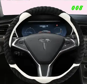  Volan masina de Acoperire de Iarnă de Pluș 38cm D forma Pentru Tesla Model 3 2017 2018 2019 2020 2021 Auto Accesorii de interior