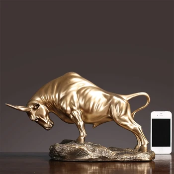  Wall Street Taur Bovine Sculptura Vaca Statuie Mascota Rafinat Meserii Ornament Biroul De Acasă Decorare Cadou De Afaceri