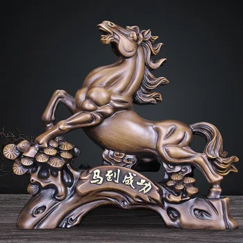  WSHYUFEI Chineză Rășină Cal Figurine Creative Animal Statuie Vintage de Birou Acasă Lucky Decor Meserii Ornamente cadou de Ziua de nastere