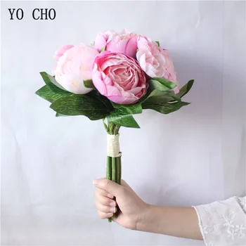  YO CHO Mătase Bujor Trandafir de Ceai Flori Artificiale Mireasa Buchet de Nunta Decor Masa Mariage Buchet de Flori False Petrecere Acasă Decor