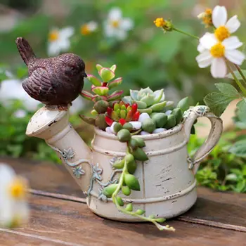 În formă de pasăre se Presara Flori Frumoase Ghivece de Plante Suculente Cărnoase Ghivece de flori de culoarea Ruginii de Mână în formă de Creatie Ornamente